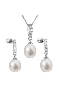 Obrázok pre Perlová súprava z riečnych perál biela 29032.1B