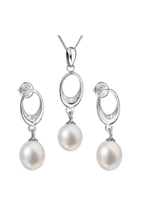 Obrázok pre Perlová súprava z riečnych perál biela 29040.1