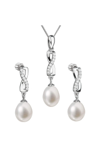 Obrázok pre Perlová súprava z riečnych perál biela 29041.1