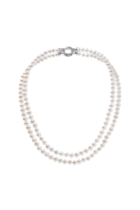 Obrázok pre Perlový náhrdelník dvojradový z pravých riečnych perál biely 22036.1