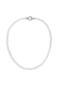 Obrázok pre Perlový náhrdelník z pravých riečnych perál biely 22001.1