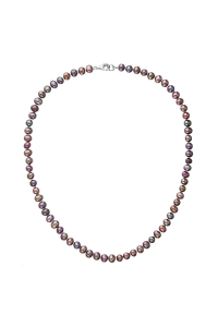 Obrázok pre Perlový náhrdelník z pravých riečnych perál modrej oválnej perly 22037.3 dk.peacock