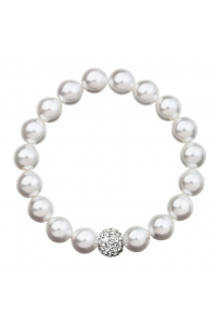 Obrázok pre Perlový náramok biely s kryštálmi Swarovski 33074.1