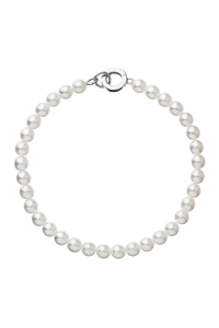 Obrázok pre Perlový náramok biely so striebornou sponou 33123.1