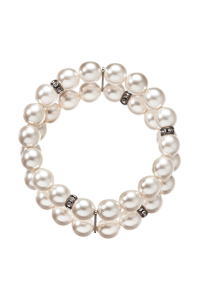 Obrázok pre Perlový náramok dvojradový biely 33065.1 biela