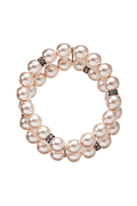 Obrázok pre Perlový náramok dvojradový ružový 33065.3 rose