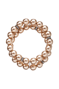 Obrázok pre Perlový náramok dvojradový svetlo bronzový 33065.3 lt.bronze