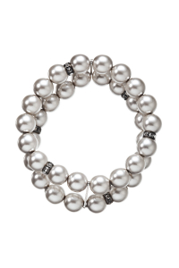Obrázok pre Perlový náramok dvojradový svetlo šedý 33065.3 lt.grey