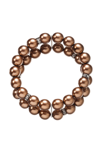 Obrázok pre Perlový náramok dvojradový tmavo bronzový 33065.3 bronze