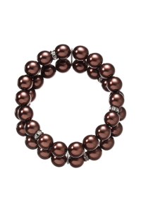 Obrázok pre Perlový náramok dvojradový tmavo hnedý 33065.3 dark