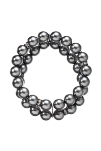 Obrázok pre Perlový náramok dvojradový tmavo šedý 33065.3 grey
