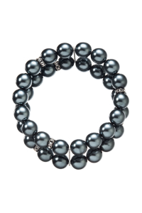 Obrázok pre Perlový náramok dvojradový tmavo zelený 33065.3 tahiti