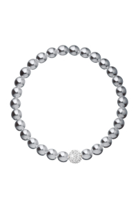 Obrázok pre Perlový náramok šedý s Preciosa kryštálmi 33115.3