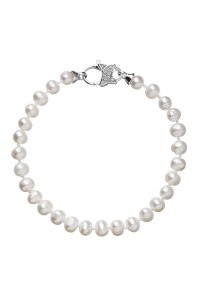 Obrázok pre Perlový náramok z pravých riečnych perál biely 23002.1