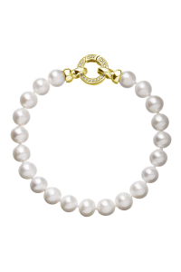 Obrázok pre Perlový náramok z pravých riečnych perál biely 23003.1 pozlátené zapínanie