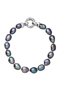 Obrázok pre Perlový náramok z pravých riečnych perál modrý 23011.3 peacock