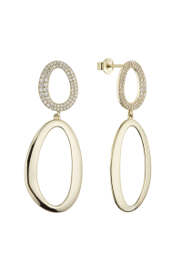 Pozlátené dlhé náušnice oválky 11787.1 Obrázok pre Pozlátené dlhé náušnice oválky 11787.1