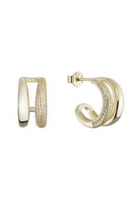 Pozlátené dvojité kruhy so zirkónmi 11770.1 Obrázok pre Pozlátené dvojité kruhy so zirkónmi 11770.1