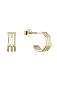 Pozlátené náušnice hranaté polkruhy 61152 Obrázok pre Pozlátené náušnice hranaté polkruhy 61152