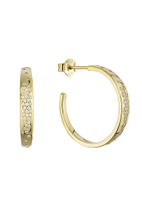 Pozlátené náušnice kruhy so zirkónmi 11774.1 Obrázok pre Pozlátené náušnice kruhy so zirkónmi 11774.1