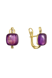 Pozlátené náušnice s ametystom 11731.3 Obrázok pre Pozlátené náušnice s ametystom 11731.3