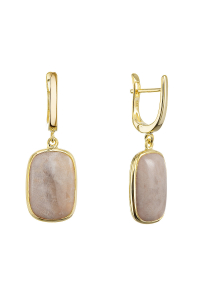 Pozlátené náušnice s fosílnym korálom 11741.3 Obrázok pre Pozlátené náušnice s fosílnym korálom 11741.3