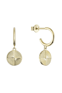 Pozlátené náušnice s visiacou placičkou 61169 Obrázok pre Pozlátené náušnice s visiacou placičkou 61169