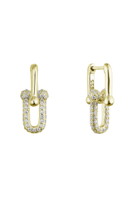 Pozlátené strieborné náušnice elegantné uzle so zirkónmi 11660.1 Obrázok pre Pozlátené strieborné náušnice elegantné uzle so zirkónmi 11660.1