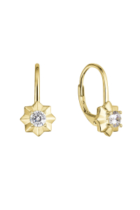Pozlátené strieborné náušnice hviezdičky so zirkónom 11505.1 crystal Obrázok pre Pozlátené strieborné náušnice hviezdičky so zirkónom 11505.1 crystal