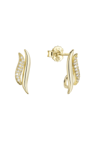 Pozlátené strieborné náušnice kôstky s bielymi zirkónmi 11446.1 Obrázok pre Pozlátené strieborné náušnice kôstky s bielymi zirkónmi 11446.1