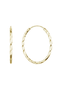 Pozlátené strieborné náušnice kruhy s ozdobným prelisovaním 61007 Obrázok pre Pozlátené strieborné náušnice kruhy s ozdobným prelisovaním 61007