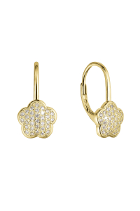 Pozlátené strieborné náušnice kvietky so zirkónmi 11503.1 crystal Obrázok pre Pozlátené strieborné náušnice kvietky so zirkónmi 11503.1 crystal