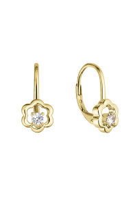 Pozlátené strieborné náušnice kvietky so zirkónom 11504.1 crystal Obrázok pre Pozlátené strieborné náušnice kvietky so zirkónom 11504.1 crystal