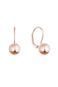 Obrázok pre Pozlátené strieborné náušnice lesklá gulička 61136 rose gold