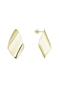 Obrázok pre Pozlátené strieborné náušnice lesklé kosoštvorce 61082