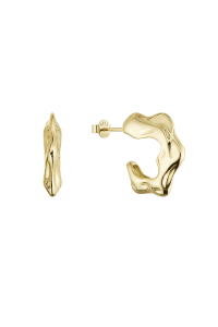 Obrázok pre Pozlátené strieborné náušnice nepravidelné kruhy 61110