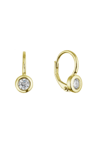 Obrázok pre Pozlátené strieborné náušnice okrúhle so zirkónom 11617.1