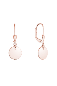 Obrázok pre Pozlátené strieborné náušnice placky 61134 rose gold