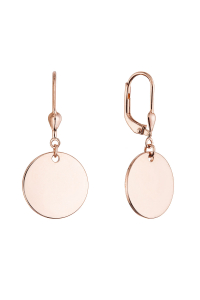 Obrázok pre Pozlátené strieborné náušnice placky veľké 61135 rose gold