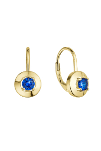 Obrázok pre Pozlátené strieborné náušnice s modrým zirkónom 11510.3 blue