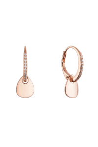 Obrázok pre Pozlátené strieborné náušnice so zavesenou placičkou 11722.1 rose gold