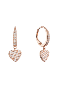 Obrázok pre Pozlátené strieborné náušnice so zaveseným srdiečkom 11720.1 rose gold