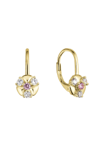 Obrázok pre Pozlátené strieborné náušnice so zirkónmi 11508.3 crystal/rose