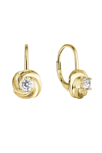 Obrázok pre Pozlátené strieborné náušnice so zirkónom 11507.1 crystal