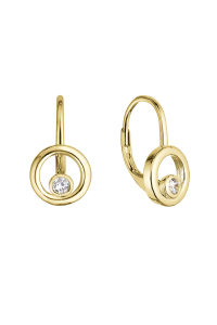 Obrázok pre Pozlátené strieborné náušnice so zirkónom 11511.1 crystal