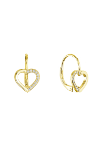 Obrázok pre Pozlátené strieborné náušnice srdca 11716.1