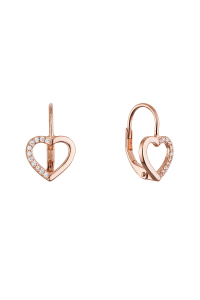 Obrázok pre Pozlátené strieborné náušnice srdca 11716.1 rose gold
