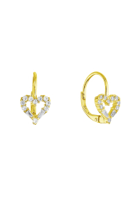 Obrázok pre Pozlátené strieborné náušnice srdca 11717.1