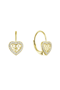 Obrázok pre Pozlátené strieborné náušnice srdiečka 11715.1