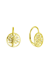 Obrázok pre Pozlátené strieborné náušnice strom života so zirkónmi 11712.1